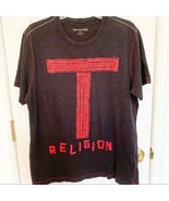 True Religion Distressed Graphic Black Tee L - $28.05