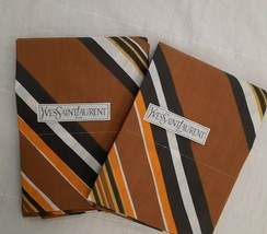 Vintage ~ New Yves St. Laurent Infinity Brown Black Orange Pair King Pillowcases - £38.89 GBP