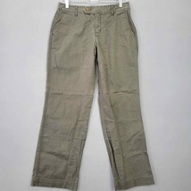Eddie Bauer Womens Pants Size 4 Green Khaki Stretch Straight Mercer Flat... - $12.24