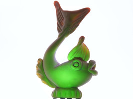 Italian Uranium glass Mid Century Murano Burmese dolphin figure - £198.44 GBP