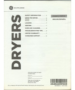 GE Factory oem dryers Printed Owner&#39;s Manual 234D2431P003 Spanish + English - £17.47 GBP