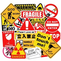 50 pcs Warning Sticker Waterproof Stickers for Laptop Bike Phone Moto Su... - $8.99