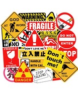 50 pcs Warning Sticker Waterproof Stickers for Laptop Bike Phone Moto Su... - $8.99