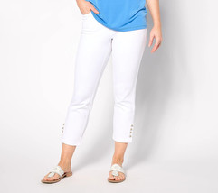 Belle by Kim Gravel Pearls Just Want to Have Fun Ponte Pant- White, Tall 8 - £19.34 GBP