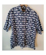 North River Skelton Fish Fishing CASUAL Shirt Size LARGE ?Short Sleeve B... - $25.25 CAD