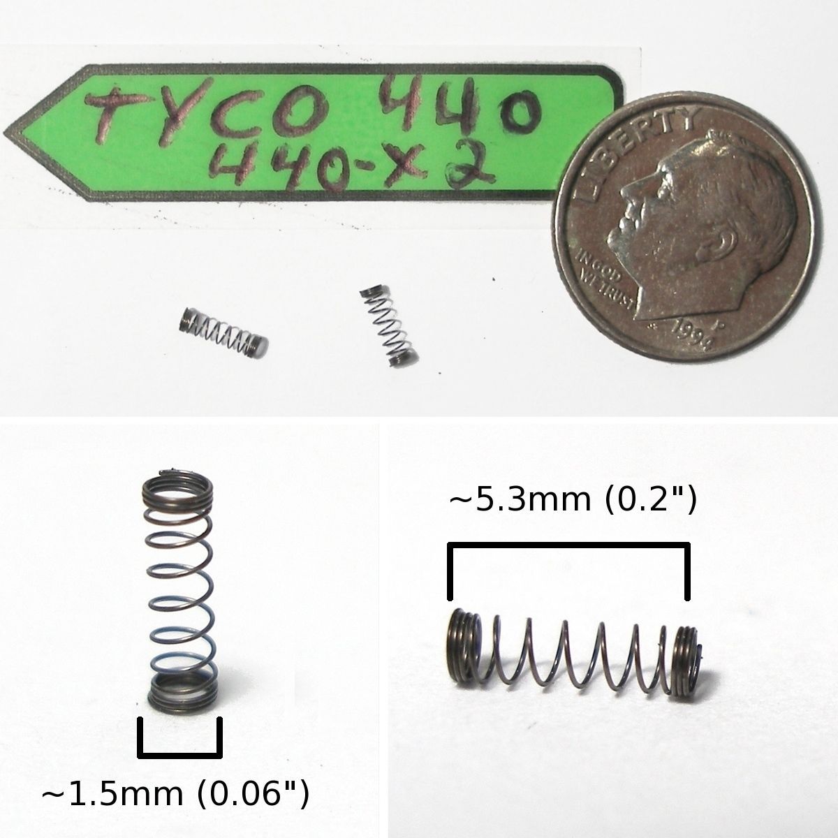 Slot Car Spring Kit 2 TYCO 440 440-X2 Slot Car Chassis Carbon Brush SPRINGS - 1970-Now