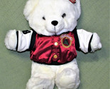 18&quot; 1998 TEAM SANTA TEDDY K MART CHRISTMAS BEAR Plush RED Jacket ALL HAN... - $22.50