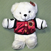 18&quot; 1998 TEAM SANTA TEDDY K MART CHRISTMAS BEAR Plush RED Jacket ALL HAN... - $22.50