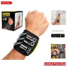 MagSnap Magnetic Wristband - Sleek Black Tool Holder for Home DIY Enthus... - $31.63