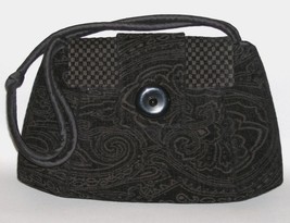 Lucca Black Opulent Purse Handmade Shoulder Bag Chenille Tapestry Handba... - £184.26 GBP