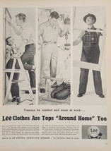 1954 Print Ad Lee Clothes for Work,Denim Overalls, Blue Jeans Kansas Cit... - £16.20 GBP