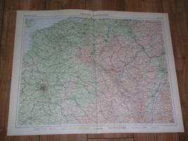 1955 Vintage Map Of Northern France PARIS/ Belgium / Scale 1:1,000,000 - £20.07 GBP