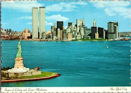 Vtg Postcard Statue of Liberty and Lower Manhattan, New York, Unposted - £5.17 GBP