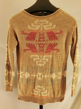 NWT Lauren Ralph Lauren Tan Southwest Style Sweater Size PL Cotton Linen... - £27.25 GBP