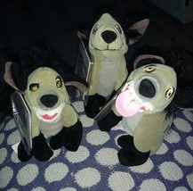 3 Disney Lion King Hyenas~BANZAI SHENZI ED~Rare Bean Bag Stuffed Plush 7&quot; Beanie - £380.39 GBP