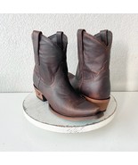 Lane EMMA JANE Womens Cowboy Bootie 9 Cognac Brown Western Cowgirl Short... - $188.60 CAD