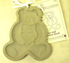 Teddy Bear Cookie Biscuit Mold with Heart &amp; Bow Tie + Instructions Pampe... - $16.44