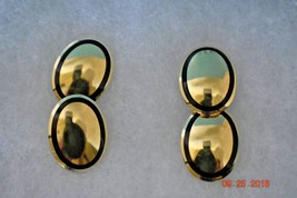 Tiffany &amp; Co Cufflinks Rare 18K Gold Ovals Black Enamel Box &amp; Pouch 29 Grams EUC - £1,681.64 GBP