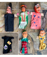 Vintage Lot Of 5 Hand Puppets Rubber Heads Cloth Bodies - 1 Extra Outfit - $70.13