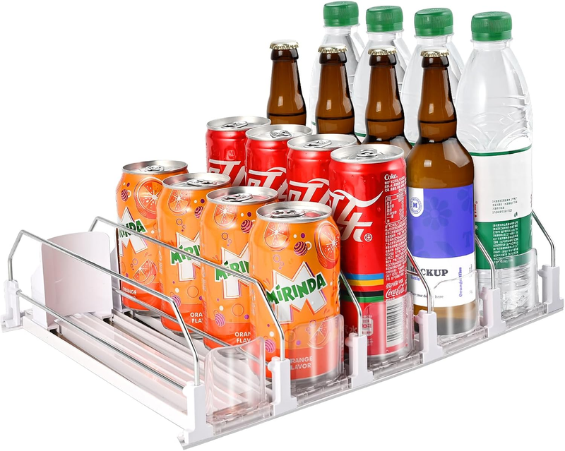 Drink Organizer for Fridge (Adjustable Width), 16.5” D Soda Can Fridge Drink Org Item image 9