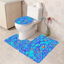 3Pcs/set Lilly Pulitzer 02 Bathroom Toliet Mat Set Anti Slip Bath Floor ... - $33.29+