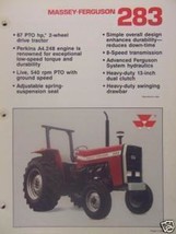 1989 Massey Ferguson 283 Tractor Specifications Brochure - $10.00