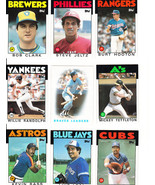 Lot of 50 1986 Topps Baseball Cards - Card #452 to #503 (lot 9) - £8.11 GBP