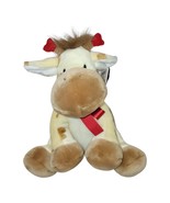 Applause Russ Cow Plush Stuffed Animal 10&quot; Yellow Red Ribbon Hearts Toy - €9,57 EUR