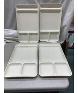 Tupperware Trays 1535 Divided Almond Cafeteria Lunch Picnic Camp TV lot ... - €34,73 EUR
