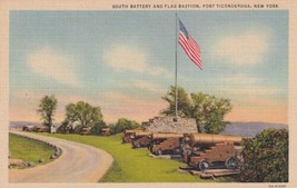 South Battery &amp; Flag Bastion Fort Ticonderoga New York NY Postcard E01 - £2.23 GBP