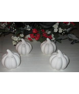 Salt and Pepper Shakers Harvest White Pumpkin Shaped Ceramic (4 Items) New - £26.36 GBP