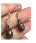 sterling silver agate crystal earrings - $30.00