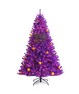 6ft Pre-lit Purple Halloween Christmas Tree w/ Orange Lights Pumpkin Dec... - £120.88 GBP
