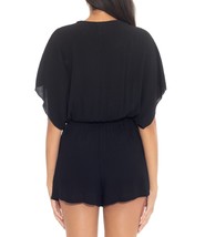 BECCA Womens Knot Front Romper Swim Cover up Size Small Color Black - £46.19 GBP