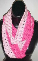 Hand Crochet 2-Tone Pink Loop Infinity Circle Scarf/Neck Warmer New - £9.64 GBP