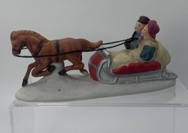 Vintage LEMAX porcelain Horse And Sleigh 1991 Dickensvale  - $19.59