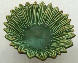 vintage ceramic sunflower dip sauce bowl retro 1960&#39;s  green color art p... - £15.69 GBP