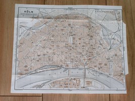 1925 Original Vintage Map Of Cologne Koln Köln / Germany - £15.41 GBP