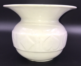 Vintage Maurice California Pottery White Poker Suit Spittoon Cuspidor 8&quot; Mancave - $37.39