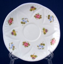 Shelley Rose Pansy Forget Me Not Dainty Saucer Blue Rim 13424 Bone China... - $10.00