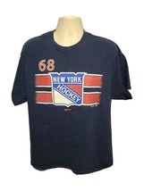 2014 New York Rangers Hockey #68 Mikey Adult Blue XL TShirt - $334.55 MXN