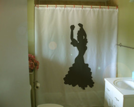 Shower Curtain Flamenco dancer Spanish dance silhouette - £54.72 GBP