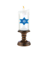 NEW Hanukkah Star Of David LED Glitter Globe Flicker Candle, timer batte... - £15.90 GBP