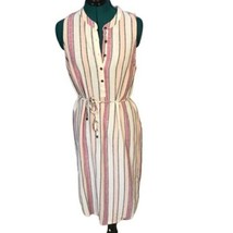 Splendid Linen Stripe Picnic Knee Length Dress W Tie RD0231X Sizes Small... - $81.00