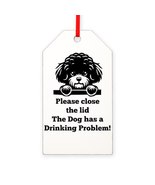 BICHON TOILET DRINKING PROBLEM Gift Tag Ornament - $21.00