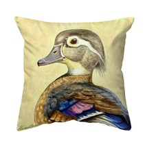 Betsy Drake Mrs. Wood Duck Large Noncorded Pillow 18x18 - £31.64 GBP
