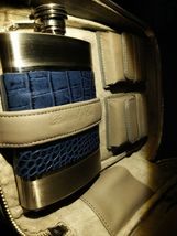 Brizard  Indigo Croco Pattern and Gray Leather with cutter & lighter ( Empty ) image 9