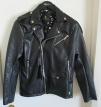 NEW Ron Tomson LA Capsule Faux Leather Moto Jacket Black ART-71046 Size Medium - £154.88 GBP