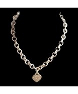 Tiffany & Co. "Please Return To Tiffany" heart charm necklace 66.8 Gram 15.5". - $549.95
