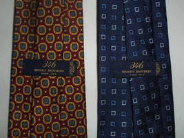 Lot of 2 BROOKS BROTHERS 346 Neckties Blue &amp; Red Silk Ties - Nice Quality - $60.00